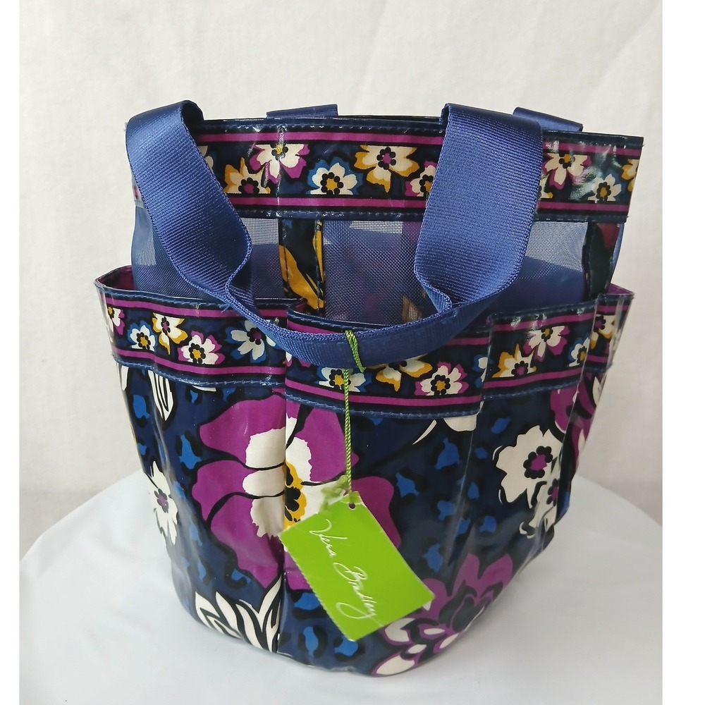 NEW Vera Bradley African Violet Shower Caddy Mesh Floral Toiletry‎ Tote NWT